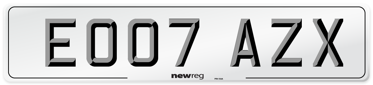 EO07 AZX Number Plate from New Reg